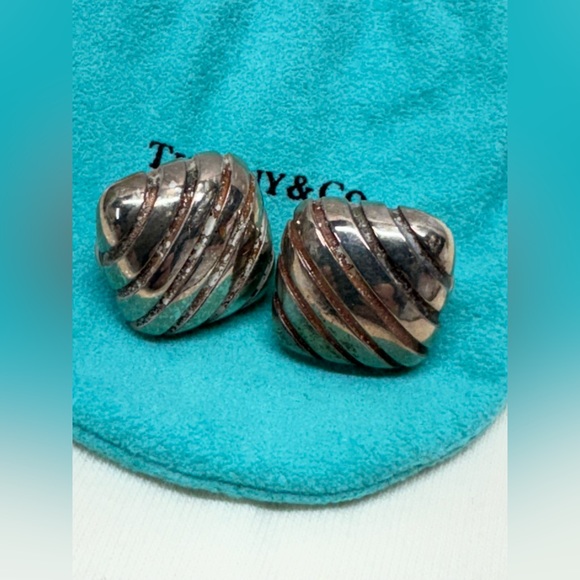 Tiffany & Co. Jewelry - Tiffany & Co Atlas Earrings RARE 1995 Grove Stripe